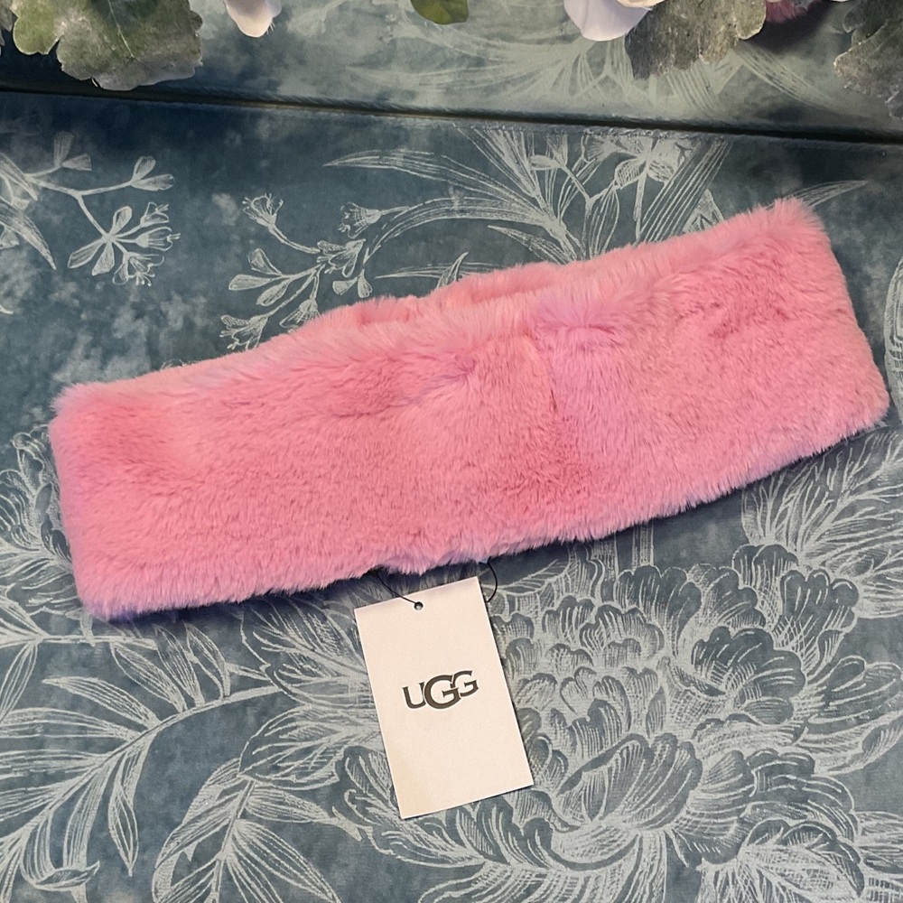 UGG Pink Faux Fur Headband